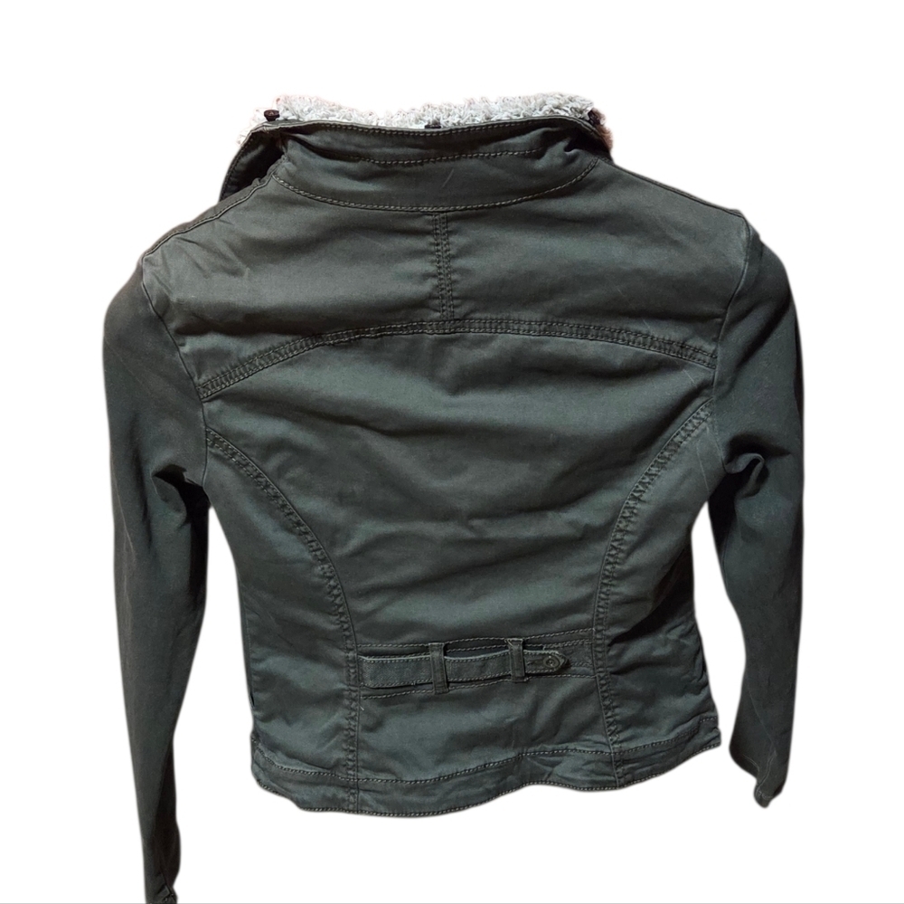 Marrakech for Anthropologie Moto Jacket with Removable Sherpa Collar XS Green - Picture 2 of 7